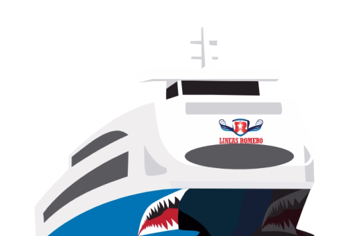 Ferry de Líneas Romero navegando entre Fuerteventura, Lanzarote y La Graciosa